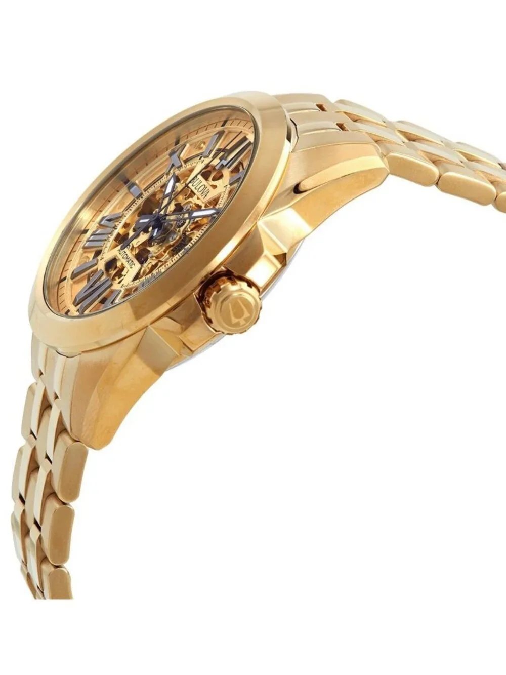 NWT Bulova Sutton Automatic Gold Skeleton Dial Men's Watch
